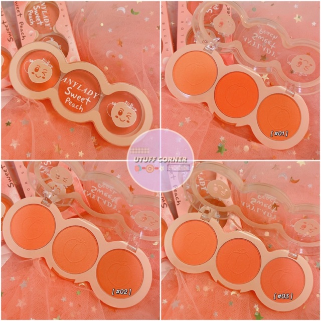 Phấn Má 3 Ô ANYLADY SWEET ORANGE NO.738C