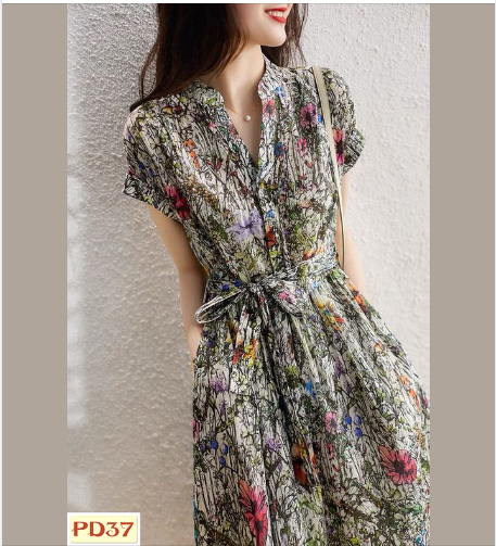 Đầm thiết kế cao cấp, đầm cao cấp KEVA FASHION đầm xòe chữ A phối thêm cổ đức lịch sự và sang trọng -PD37