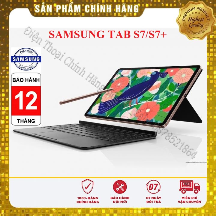 Máy tính bảng Samsung Galaxy Tab S7/ S7+Tặng Bao da bàn phím Chính Hãng, Hàng Mới 100%, Nguyên Seal, Bảo hành 12 tháng chính hãng.