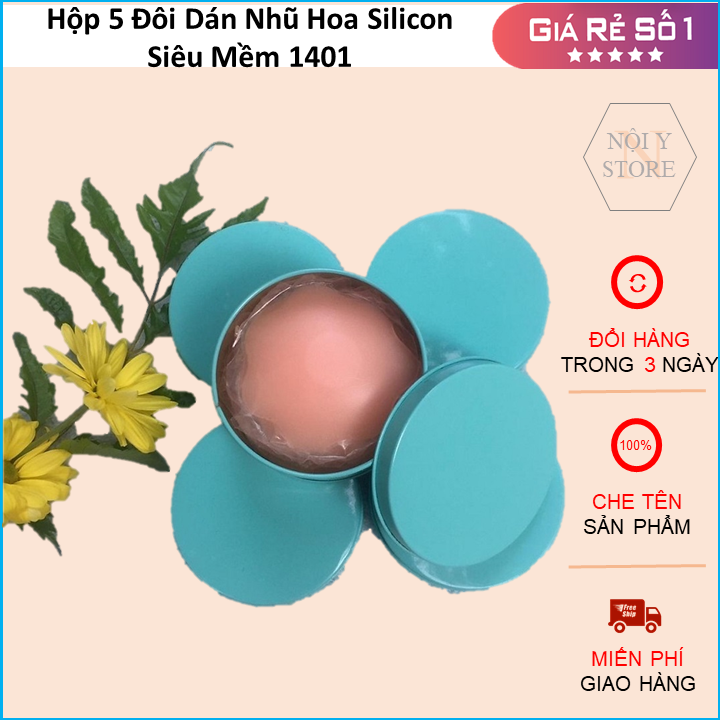 Hộp 5 đôi dán nhũ hoa silicon siêu mềm 1401