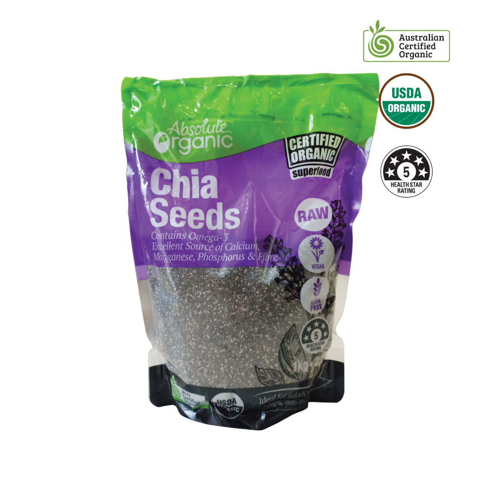 Hạt Chia Úc Nhập Khẩu Absolute Organic Chia Seeds 1kg