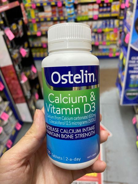 Canxi cho bà bầu, Ostelin Calcium & Vitamin D3, 130 viên của Úc
