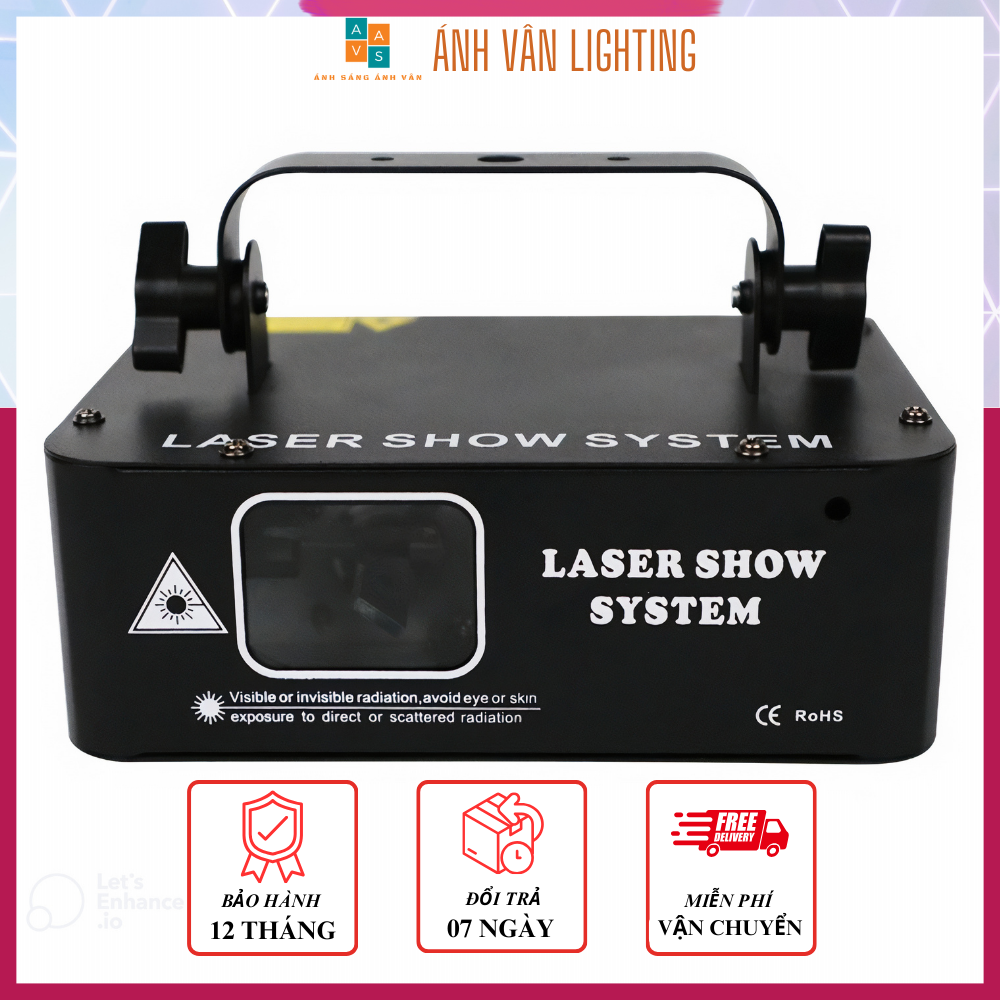 Đèn Laser Quét Tia Vẽ Hình 3D Cảm Biến Nháy Theo Nhạc 7 Màu - Đèn Bay Phòng, Sân Khấu, KTV Cao Cấp
