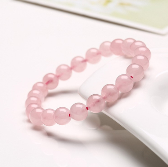 ??????vòng chuỗi ngọc tủy hồng phấn 10ly-hình thực tếbao đẹp