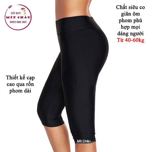 Quần bơi nữ lửng qua gối XẢ KHO Đồ bơi nữ Quần dài đi biển tập thể dục gym yoga Freesize từ 40-65kg