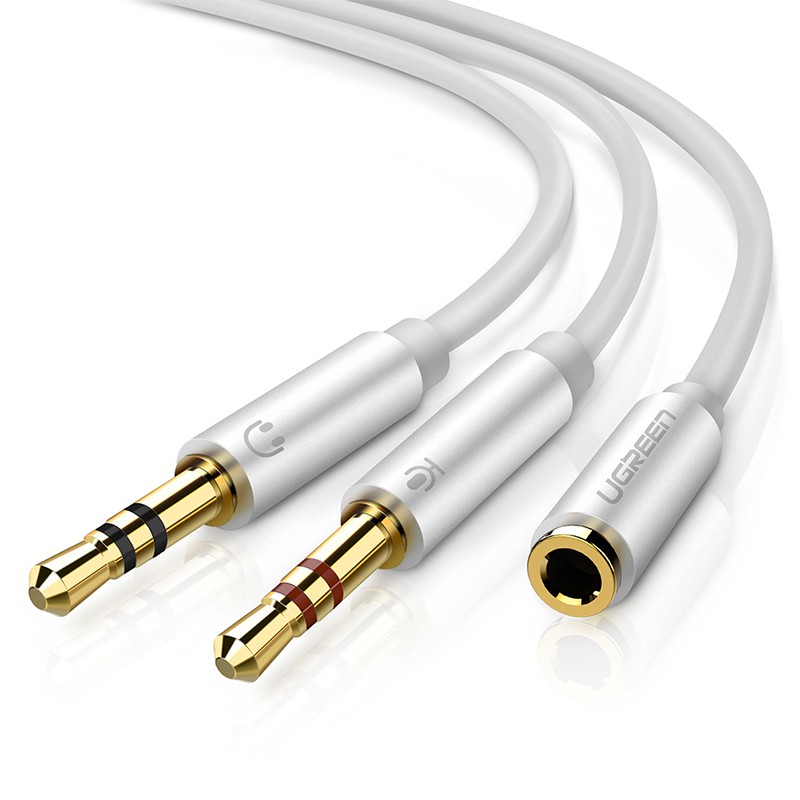 Dây audio chuyển tai nghe 3.5mm sang 2 đầu mic và tai nghe ugreen 10790 dài 20cm