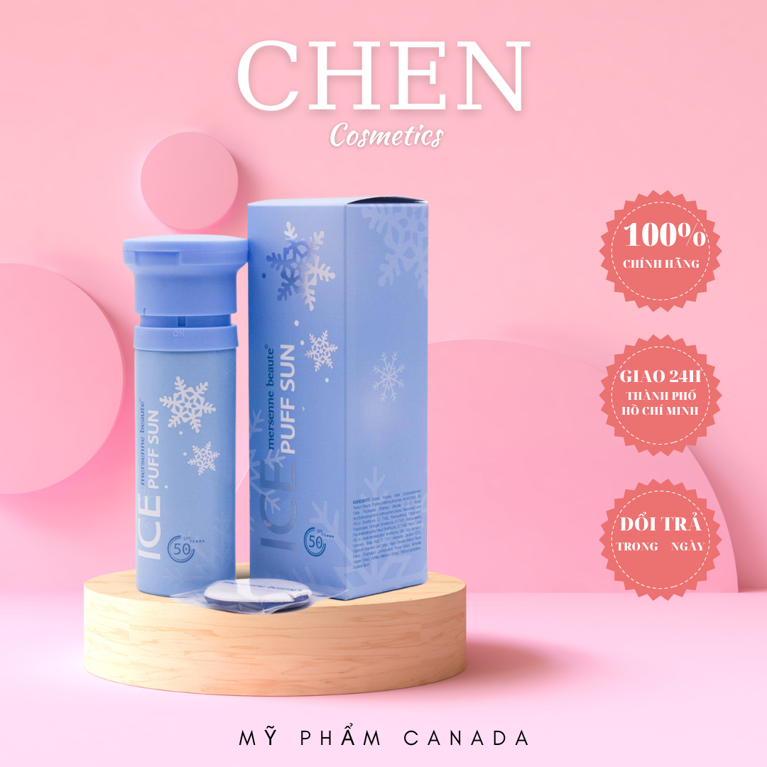 Kem chống nắng Ice Puff Sun Mersenne Beaute pha lê tuyết Hàn Quốc 100ml