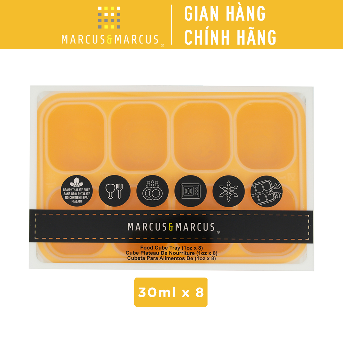 Khay silicon trữ đông đồ ăn dặm cho bé Marcus & Marcus - Lola