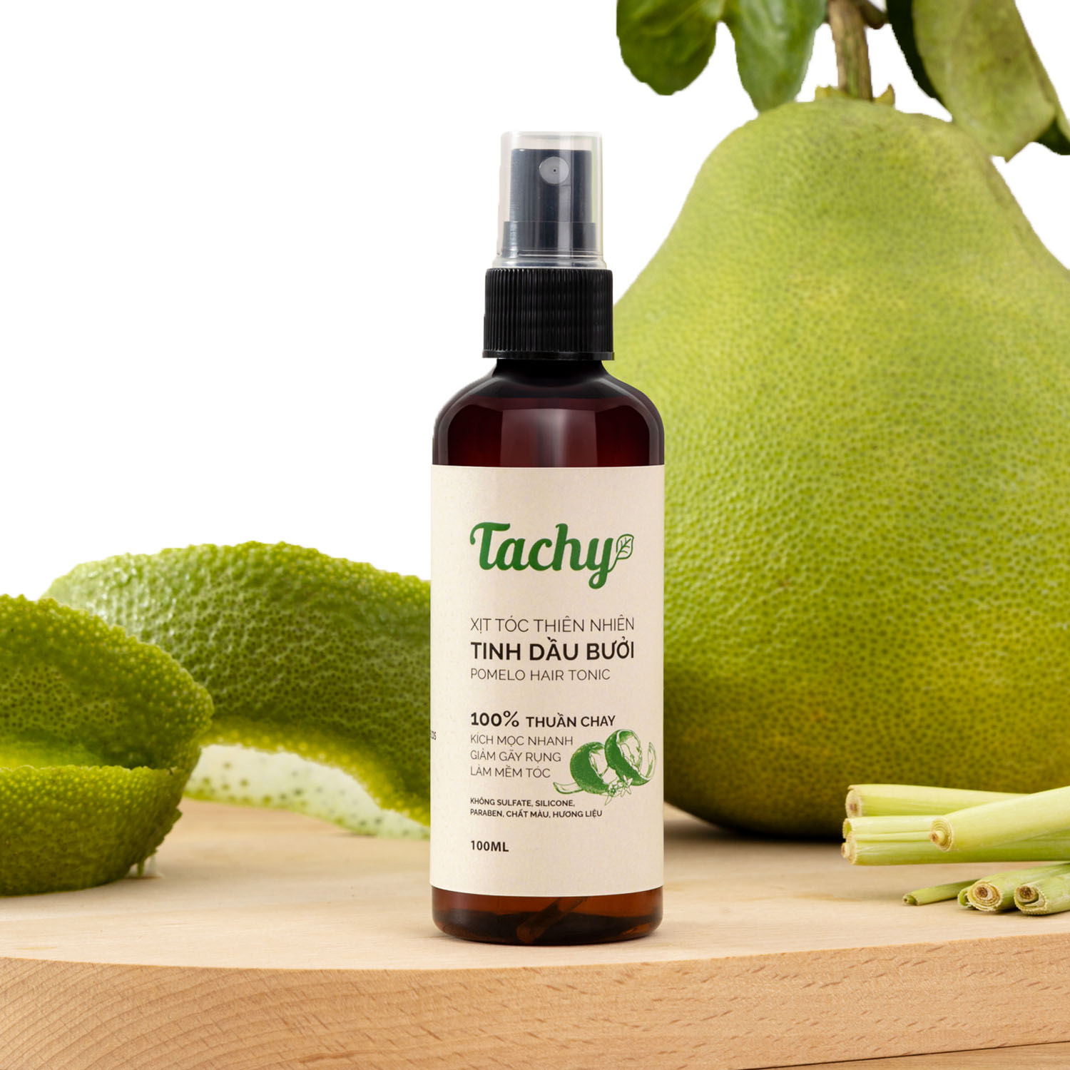 Xịt bưởi kích mọc tóc - giảm gãy rụng, khô xơ, dưỡng tóc suôn mượt Tachy 100ml