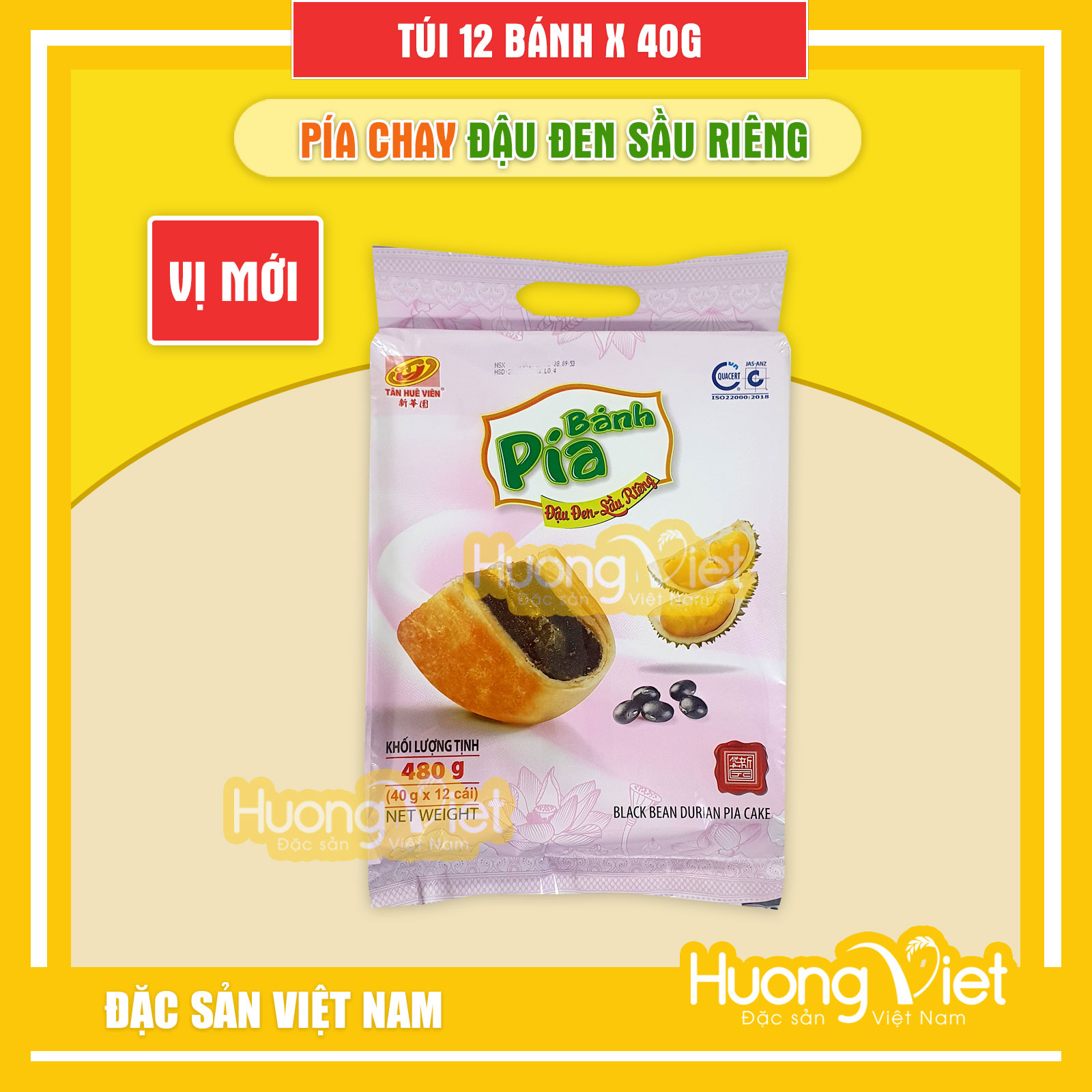 Bánh pía kim sa Tân Huê Viên trứng muối tan chảy [TÚI 12 BÁNH] - 13 vị bánh pía Sóc Trăng mini, bánh kẹo ăn vặt tết