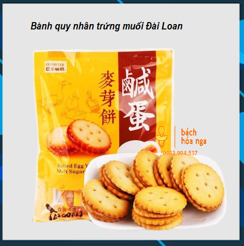 Ăn vặt bánh quy nhân trứng muối đài loan gói 500g