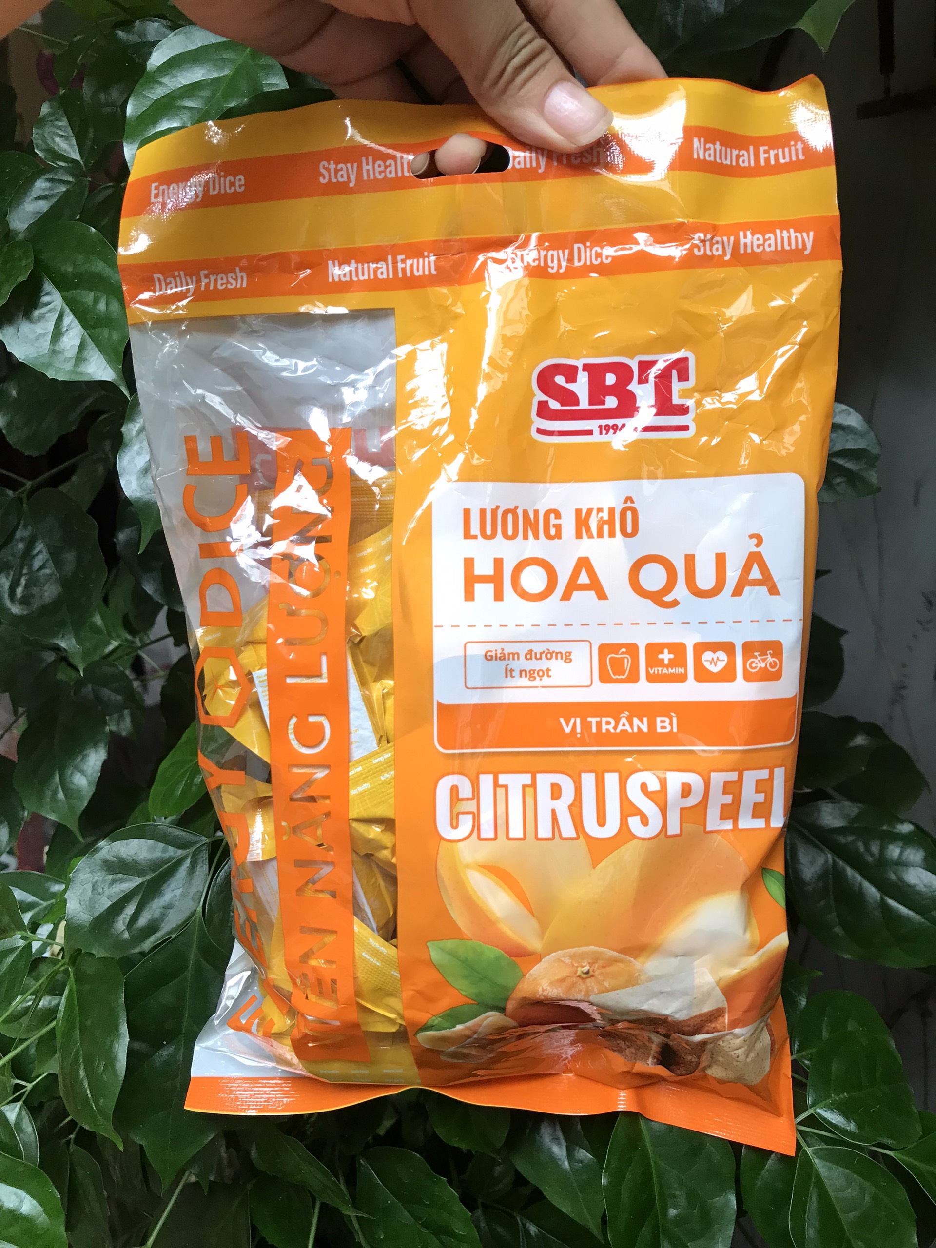 Lương Khô Hoa Qủa SBT Energy Dice Vị Trần Bì (Gói 285g)
