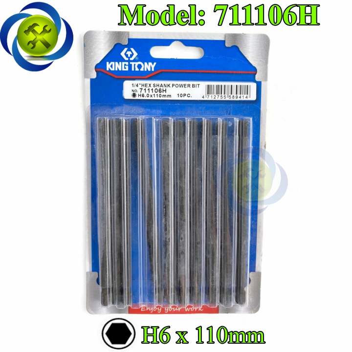 Mũi lục giác 6mm dài 110mm kingtony 711106h