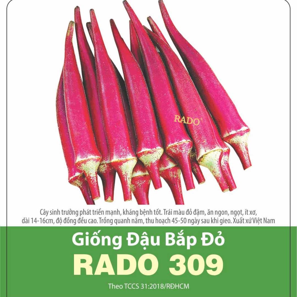 Hạt giống đậu bắp đỏ rado 309 rạng đông | vtnn cần thơ
