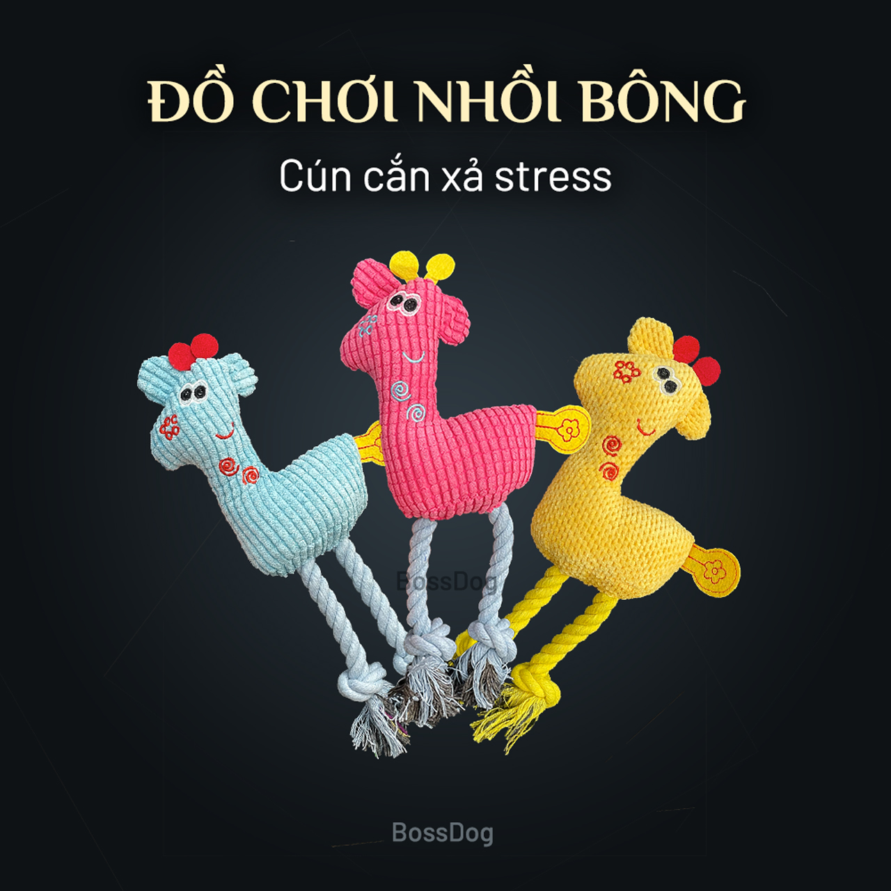 Đồ chơi thú nhồi bông cho chó mèo - Đồ gặm xả stress cho thú | BossDog
