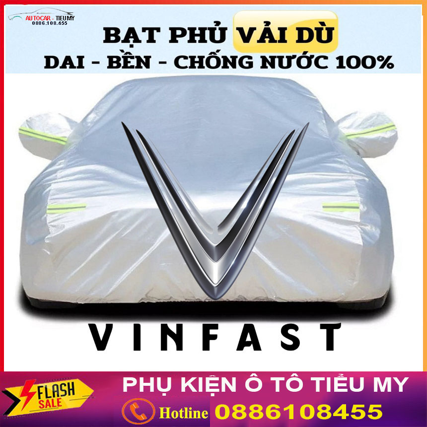 Bạt Phủ Xe Ô Tô Vải Dù VINFAST FADIL, LUX A 2.0, LUX SA 2.0, VF E34, VF 8, VF 9 chống nóng, chống nước, có phản quang, chất liệu tráng nhôm 3 lớp
