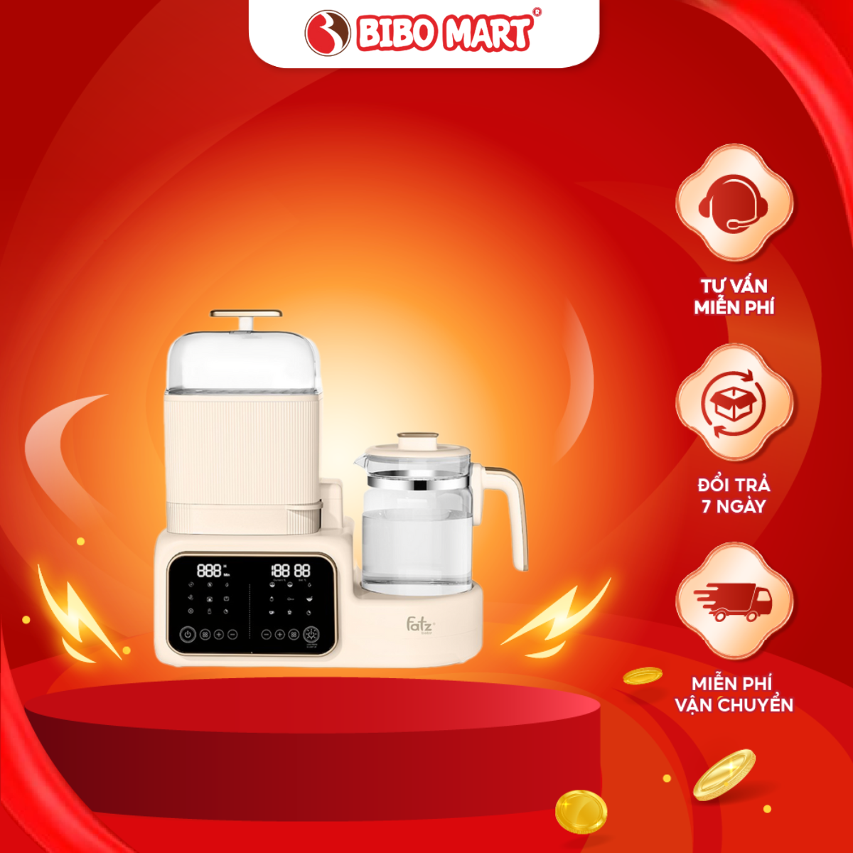 Máy Tiệt Trùng Bình Sữa Đa Năng Fatzbaby Multimax7 - Bibo Mart