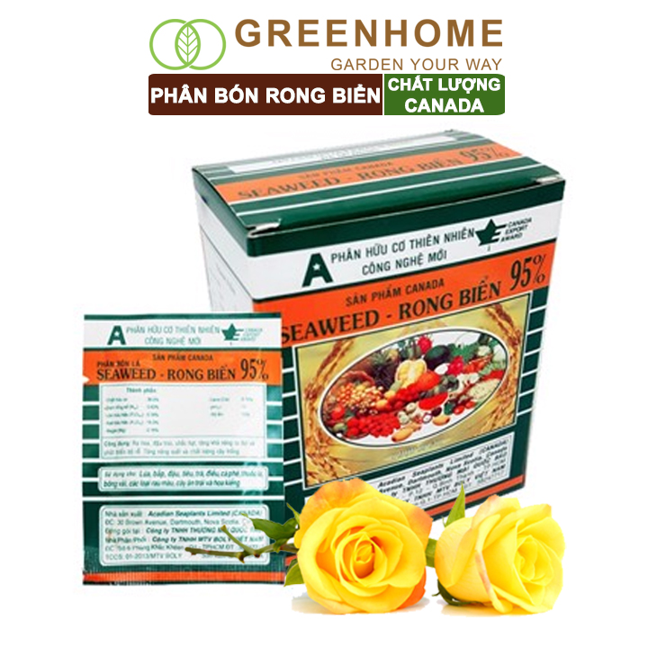 Phân bón lá Greenhome, seaweed, rong biển 95%, gói 10gr