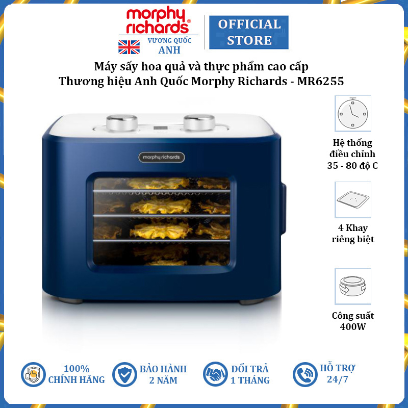 Máy sấy thực phẩm 3d thông minh morphy richards mr6255 - hàng nhập khẩu bảo hành 24 tháng