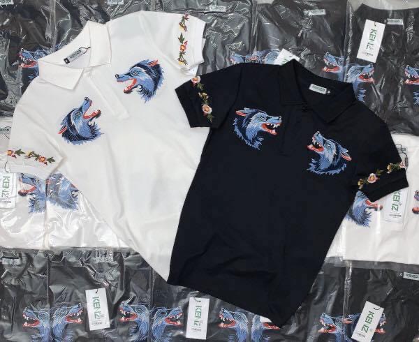 (hình thật+video) Áo Thun Nam Ngắn Tay Cổ Polo Thêu Sói Xanh Cá Tính, Chẩ Cotton Dày Dặn Form Regular fit