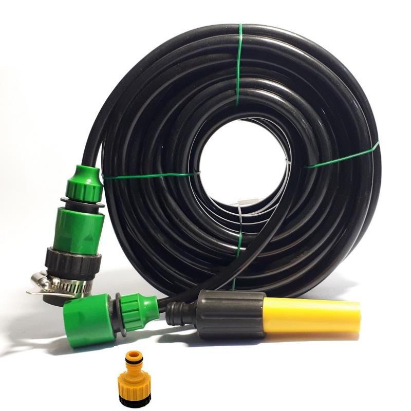 Bộ vòi xịt nước tưới cây, Rửa xe đa năng kèm nối nhanh và 15 mét dây 8-12 mm
