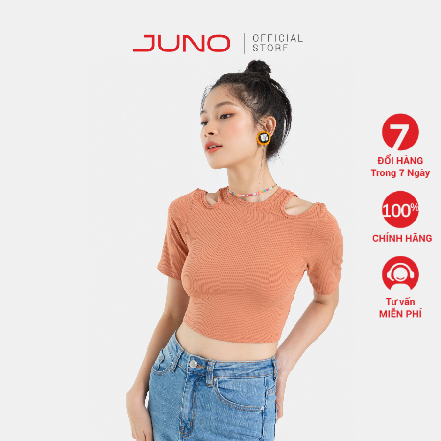 Áo thun thời trang juno croptop xẻ vai jnath020