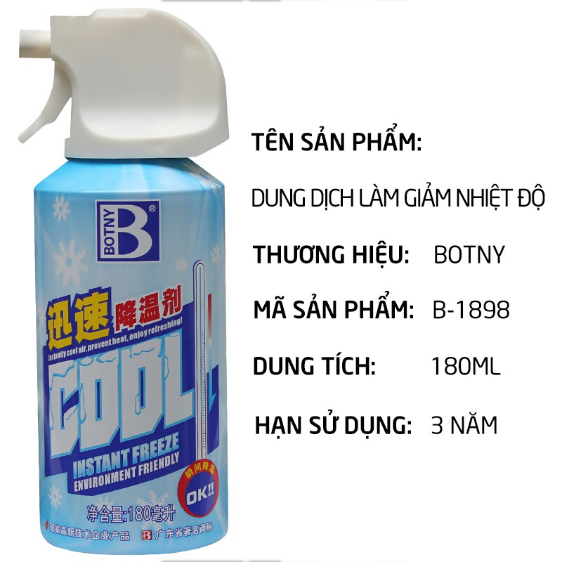 Bình xịt làm lạnh tức thời-Bình xịt làm lạnh tức thời, mát nội thất xe ô tô, xe máy, khử mùi hiệu quả