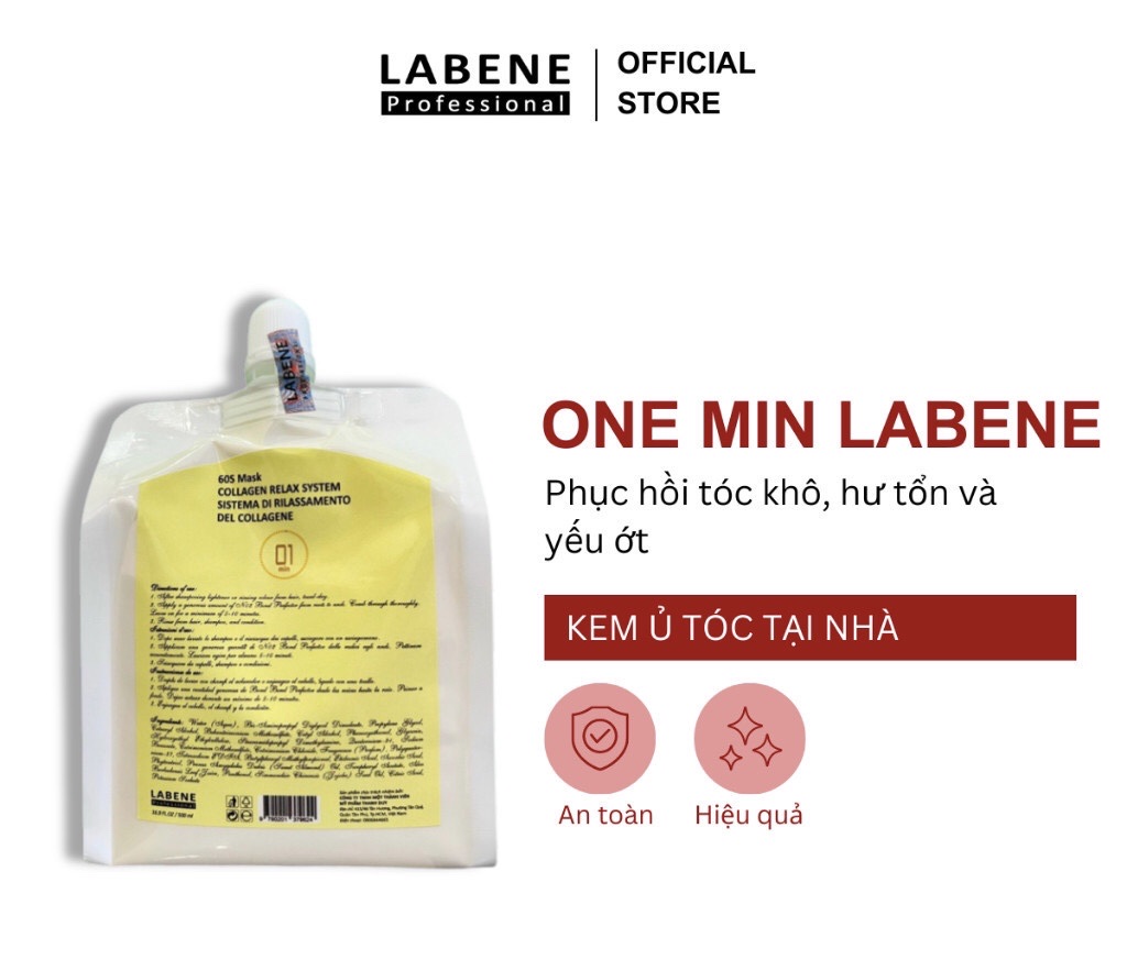 Kem Ủ Tóc LABENE One Min Labene Cung Cấp Collagen Chăm Sóc Tóc, Phục Hồi Tóc Khô Hư Tổn, Giúp Tóc Kh