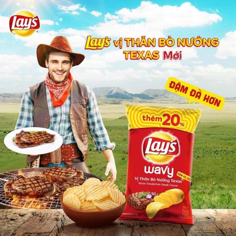 Snack lays vị bò texas 35g