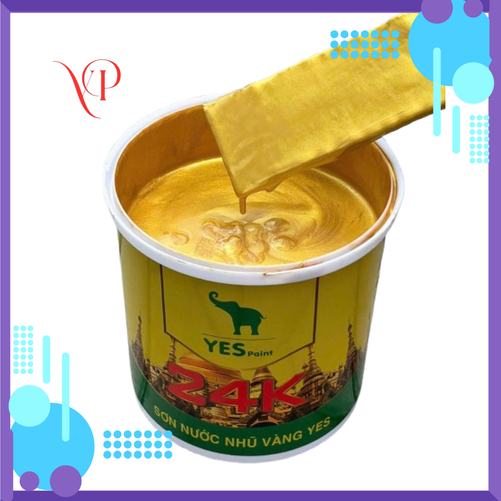 {Lon 850gram} Nhũ Vàng Hệ Nước 24K Yes Paint ( Sơn, Vẽ Trang Trí Nghệ Thuật...) Không độc hại