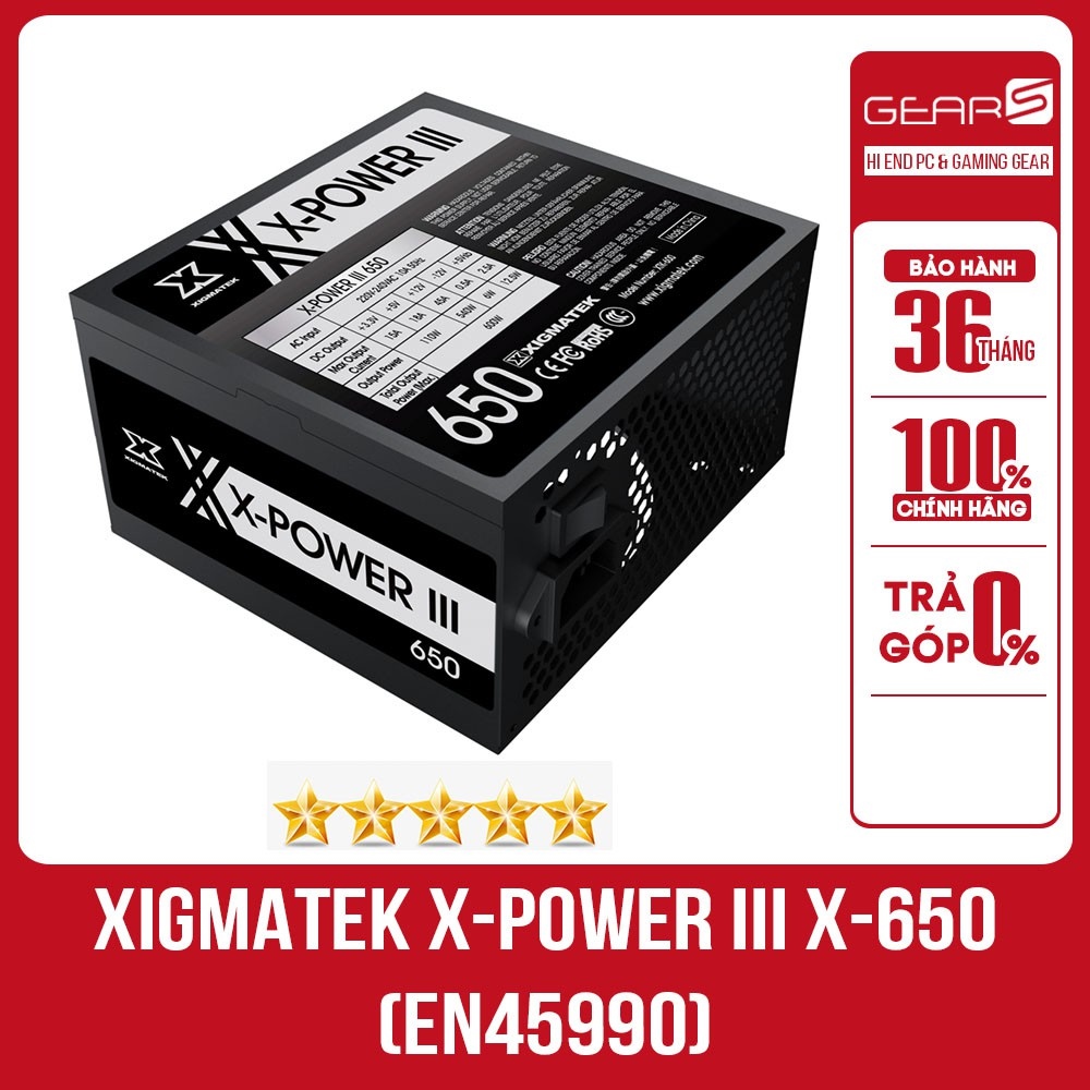 Mã 1511ELSALE hoàn 7 đơn 300K Nguồn XIGMATEK X-POWER III X-650 EN45990 -