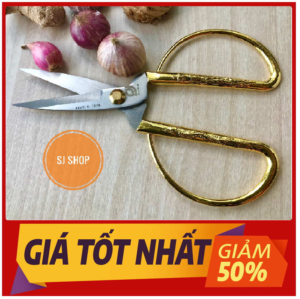 Kéo đa năng gia dụng nhà bếp,kéo inox đa năng SK5- Nhật Bản, kéo có lực mạnh để cắt đồ ăn chín, rau ,xương gà,cạo vảy cá,vv…,có 2 loại: 1.Cán nhựa 2.Cán kim loại mạ đồng