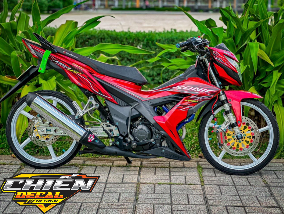 Tem rời xe sonic 150cc mẫu tem lửa mới với chất lượng cao cấp 3 lớp siêu đẹp