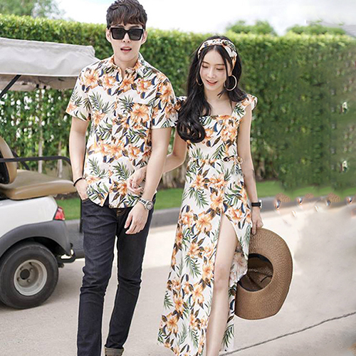 Áo váy hoa đôi đi biển cực xinh