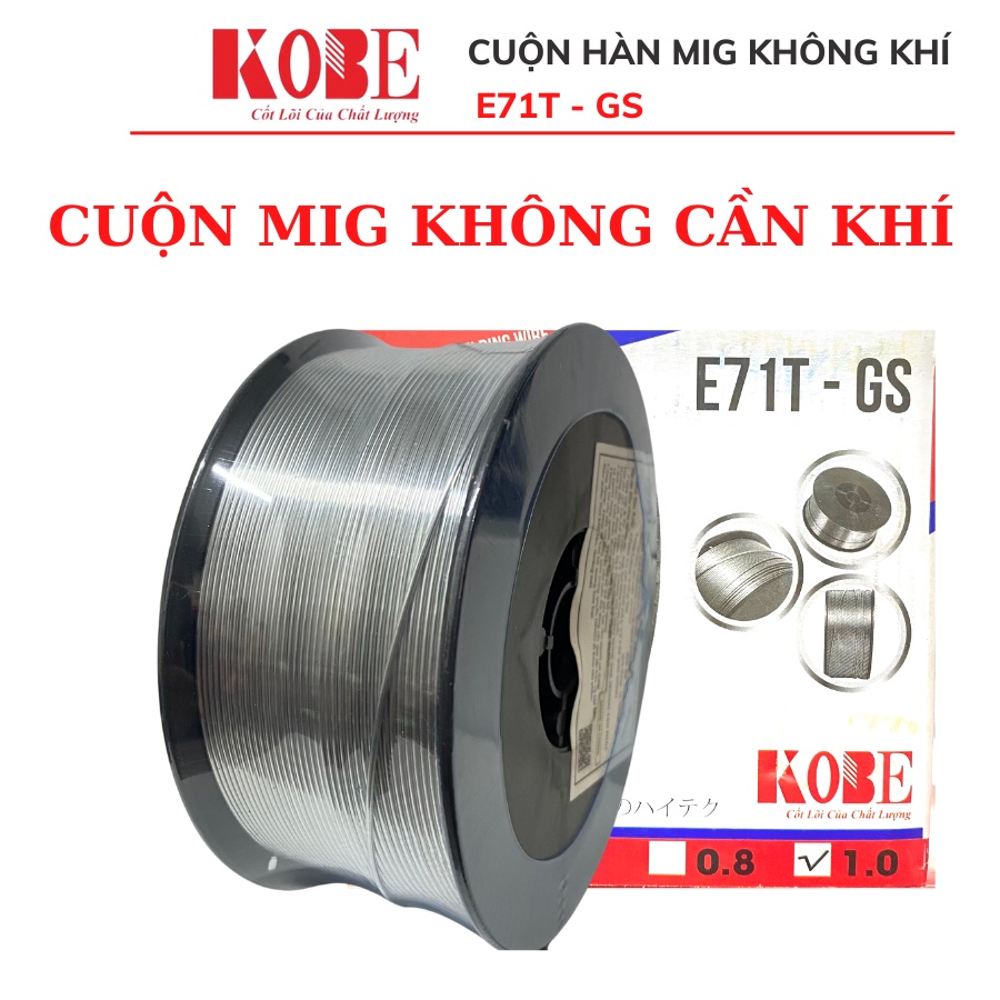 Cuộn dây hàn mig KOBE 1kg không cần dùng khí cao cấp