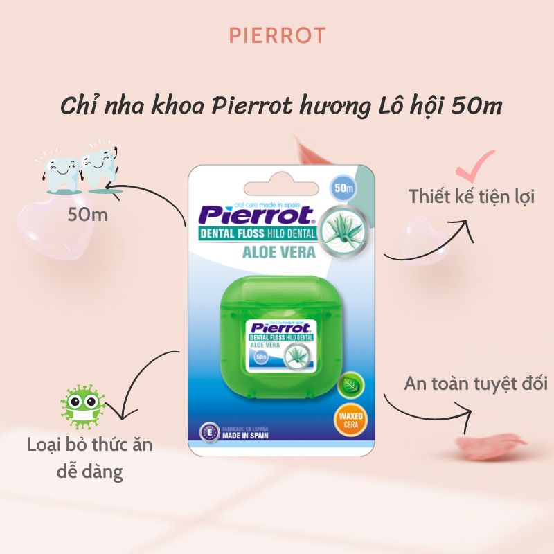 Chỉ nha khoa pierrot hương lô hội 50m