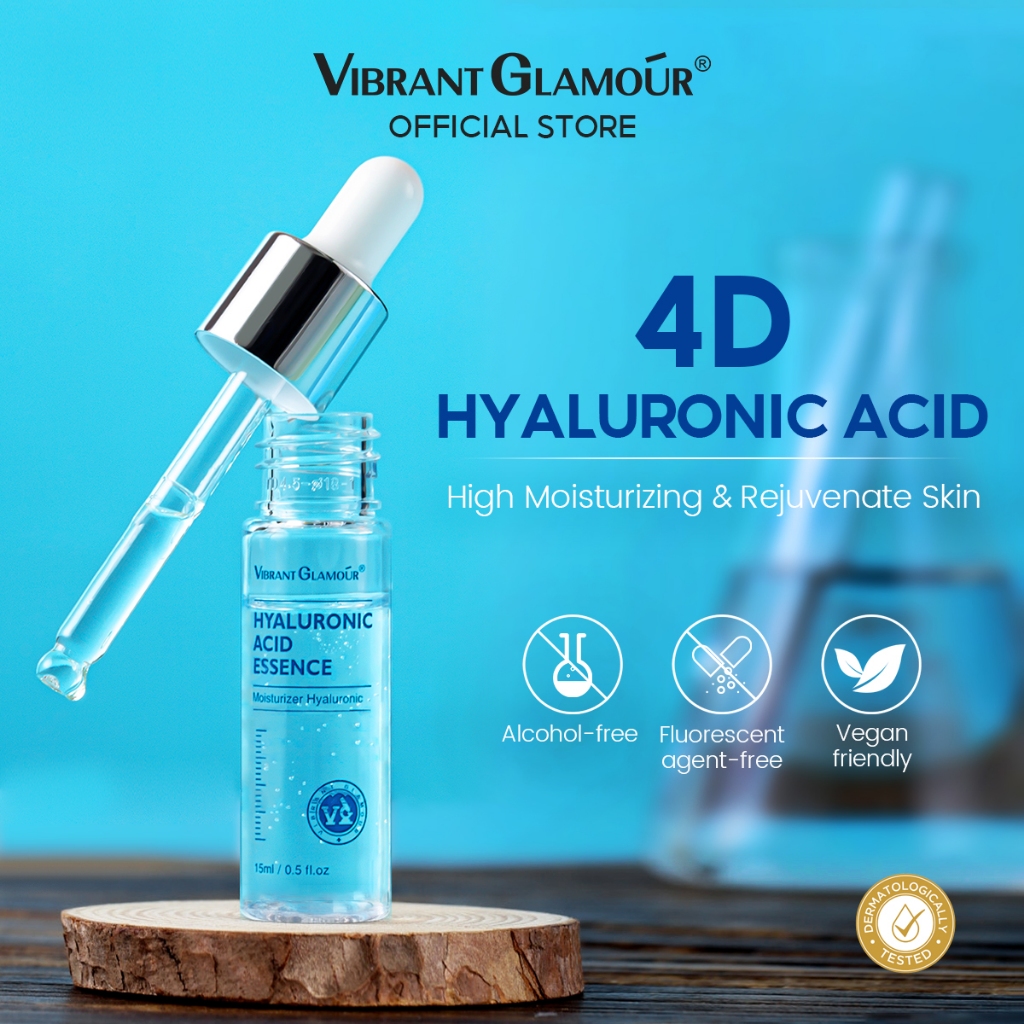 VIBRANT GLAMOUR Tinh chất dưỡng ẩm làm trắng da mặt Hyaluronic Acid Serum dưỡng ẩm cho da khô 15ml