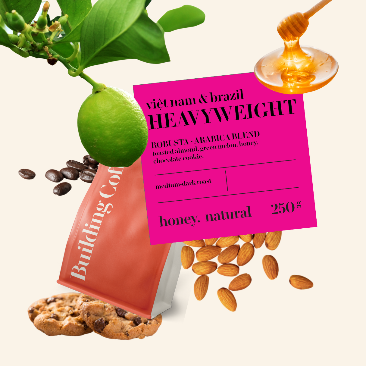 Heavyweight blend - cà phê arabica từ brazil & cà phê robusta từ việt nam - building coffee