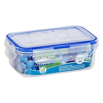 Hộp Nhựa Chữ Nhật Đựng Thực Phẩm Duy Tân Matsu dung tích 500ml (16 x 11 x 6 cm)