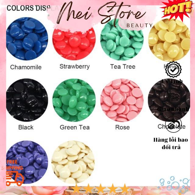 Sáp wax lông đủ màu dạng hạt hard wax beans cao cấp 100g