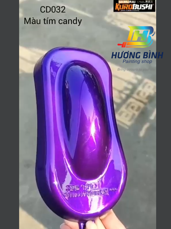Sơn xịt samurai màu candy tím - cd032 với bóng k1k