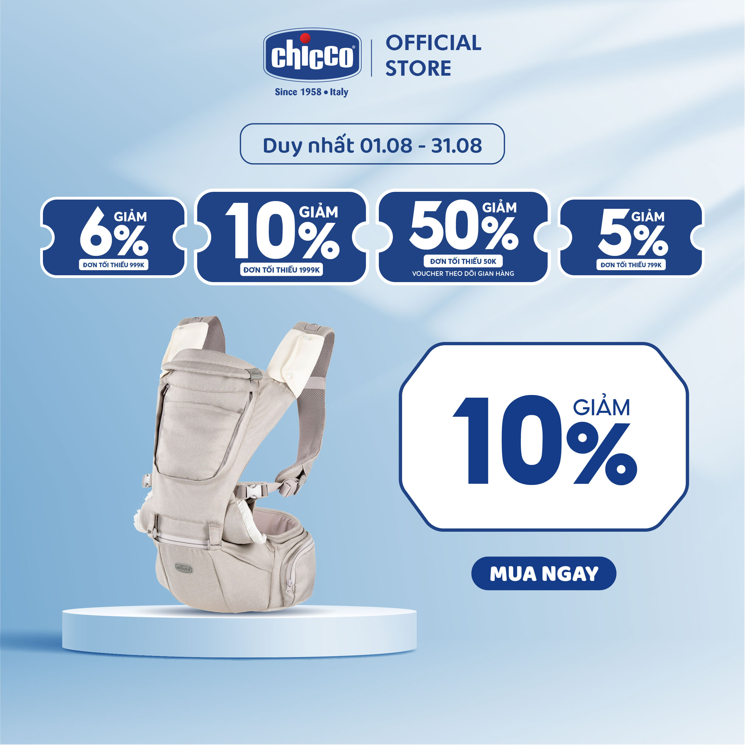 Địu ngồi Hip seat Chicco 3 in 1