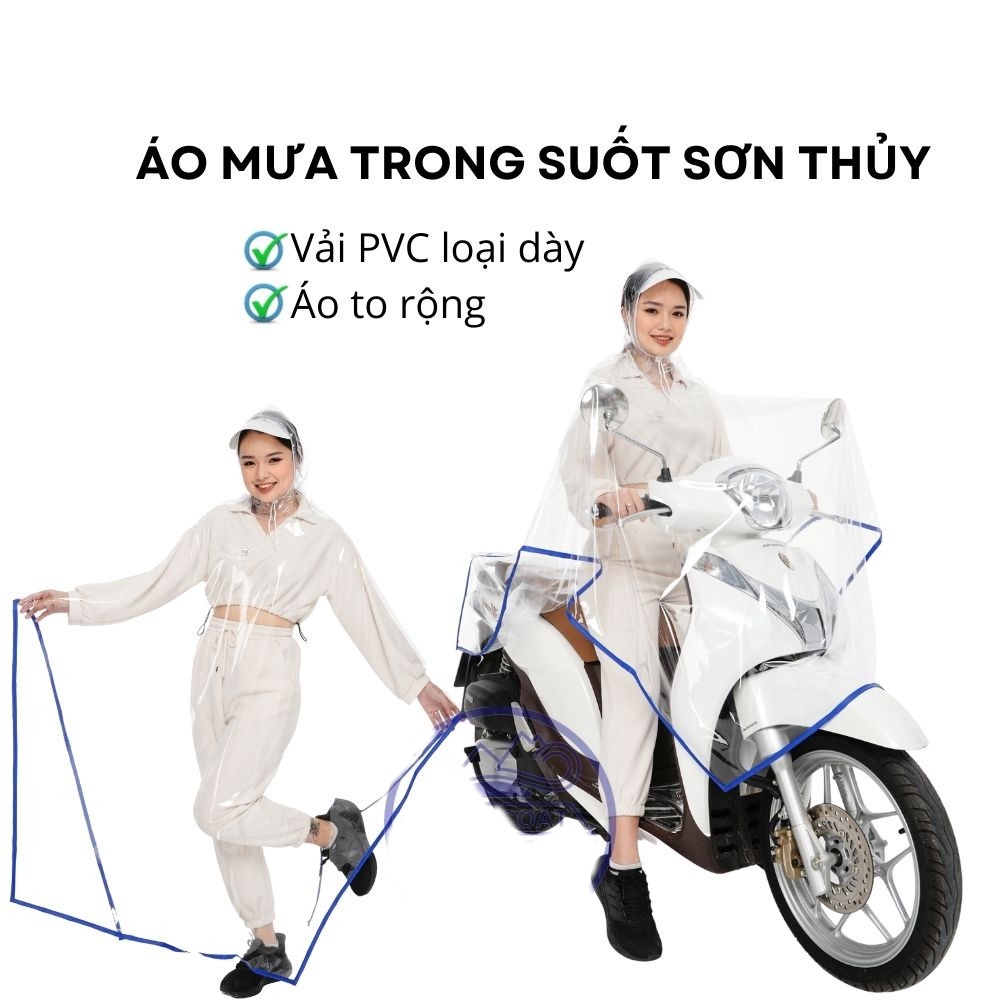 [CHÍNH HÃNG SƠN THỦY]Áo mưa trong suốt, áo mưa đi xe máy, áo mưa trùm toàn thân, áo mưa chàng to rộng PVC freesize - Áo mưa Sơn Thủy[ Mã miễn phí VC 15k]