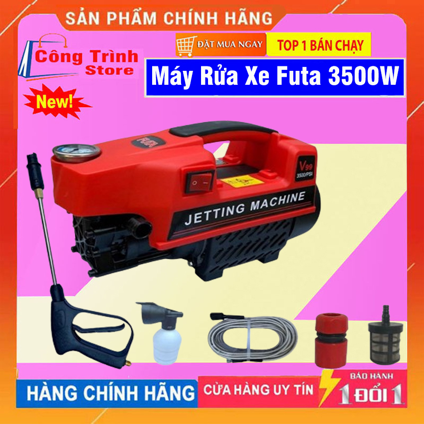 máy bơm xịt rửa xe áp lực cao .Công suất 3500w .Bảo hành 12 tháng