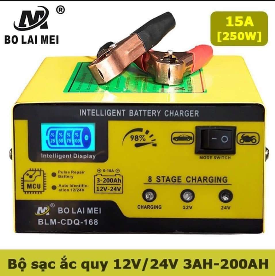 Sạc bình ắc quy tự động tự ngắt 12v-24v xe máy xe ô tô xe đạp điện sạc ắc quy điện tử tự ngắt sạc nhanh
