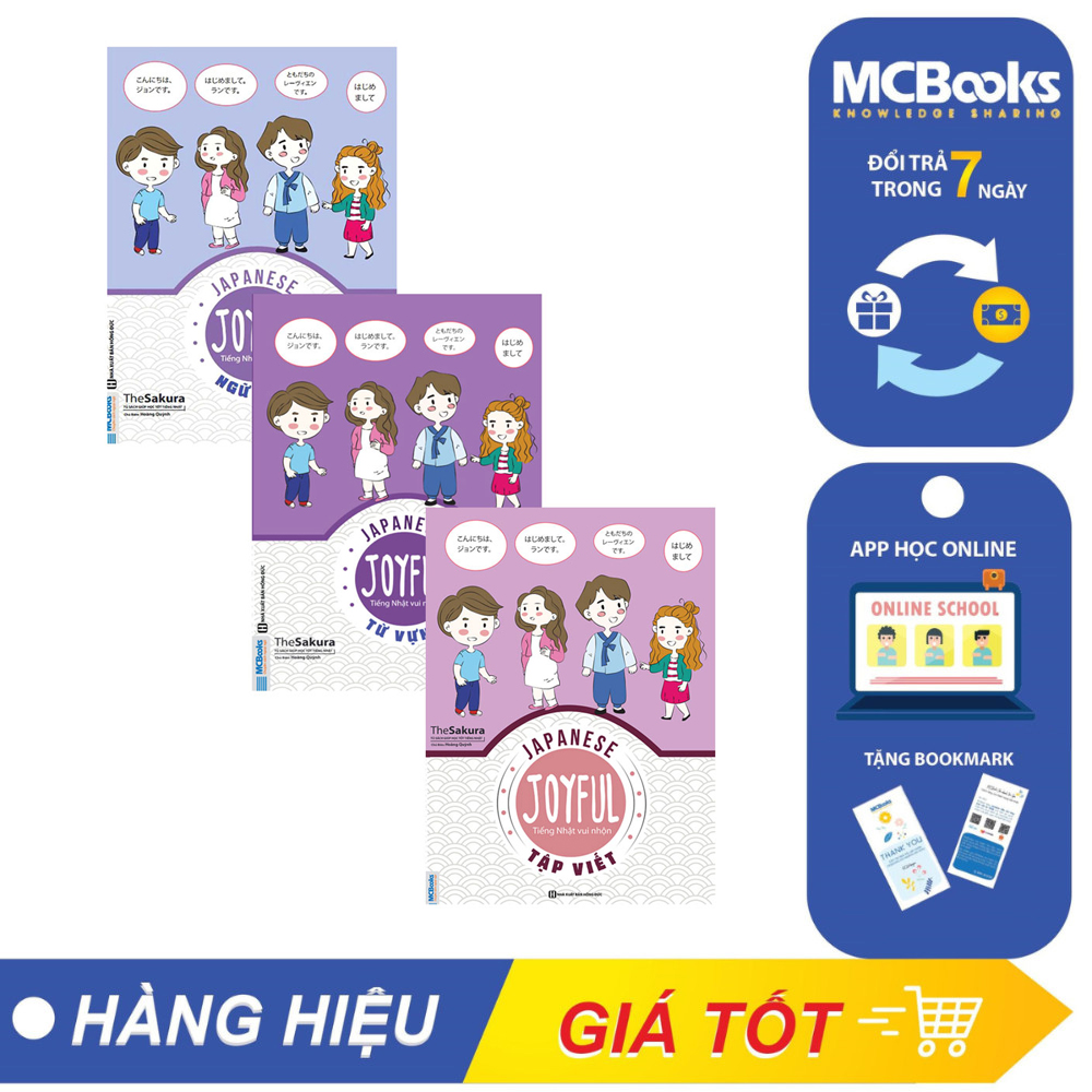 Sách - combo joyful japanese - tiếng nhật vui nhộn - tập viết, từ vựng, ngữ pháp - mcbooks