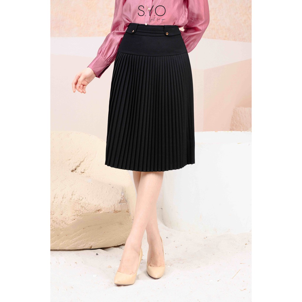 Chân váy dập ly đai sườn v1013
