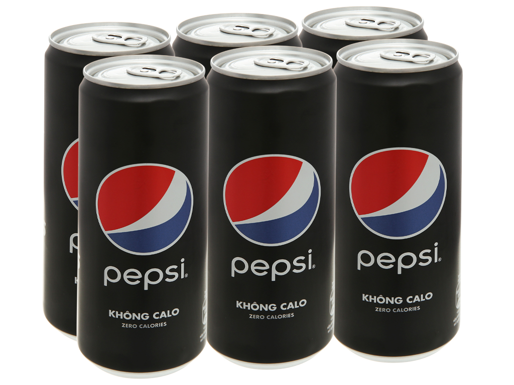 Lốc 6 lon nước ngọt Pepsi không calo 330m
