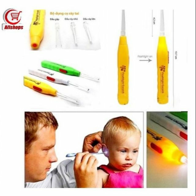 Dụng cụ lấy ráy tai có đèn cho bé/loại hộp đẹp