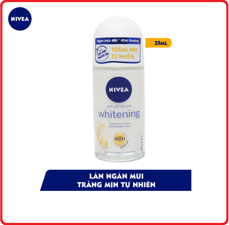 Lăn ngăn mùi nivea whitening trắng mịn chai 25ml - 50ml